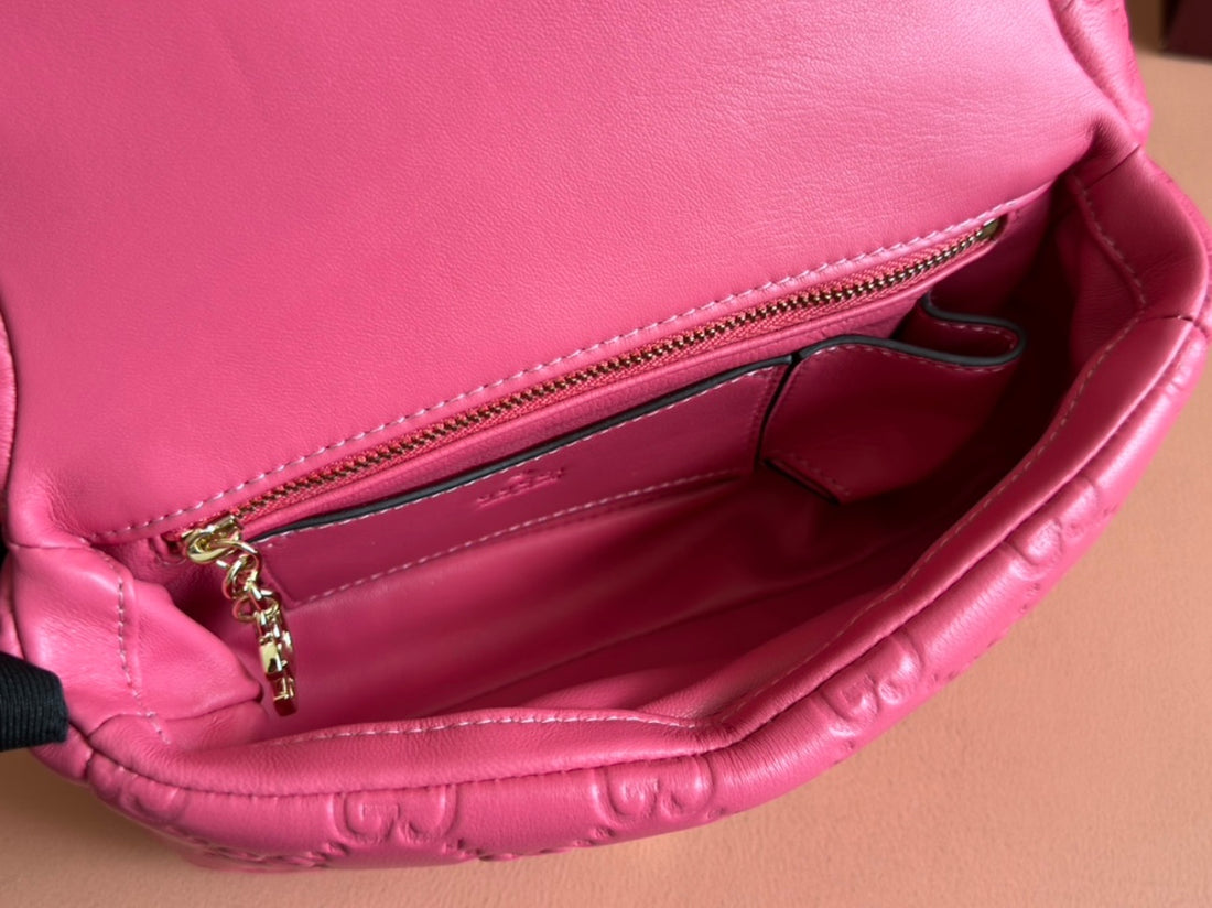 Smooth leather Gucci woman shoulder bag