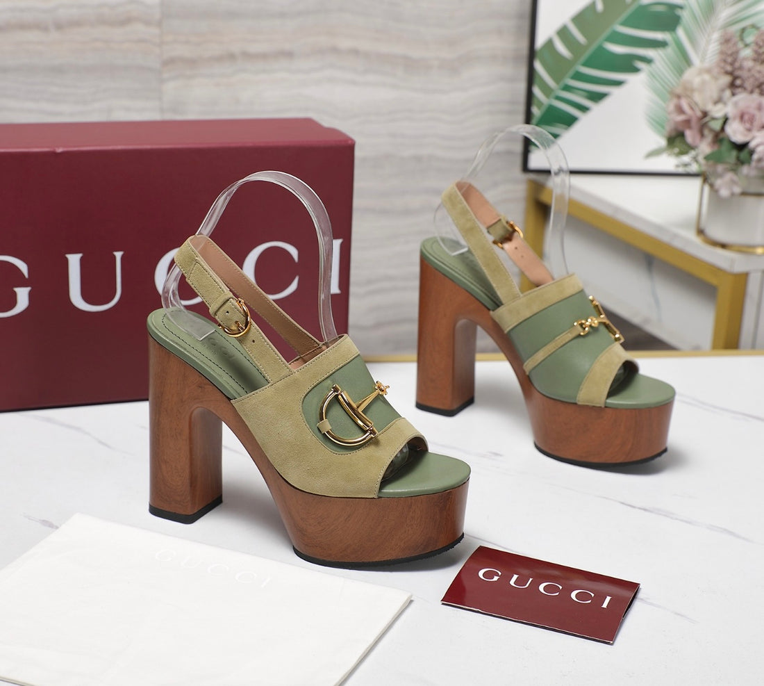 Gucci woman block heel