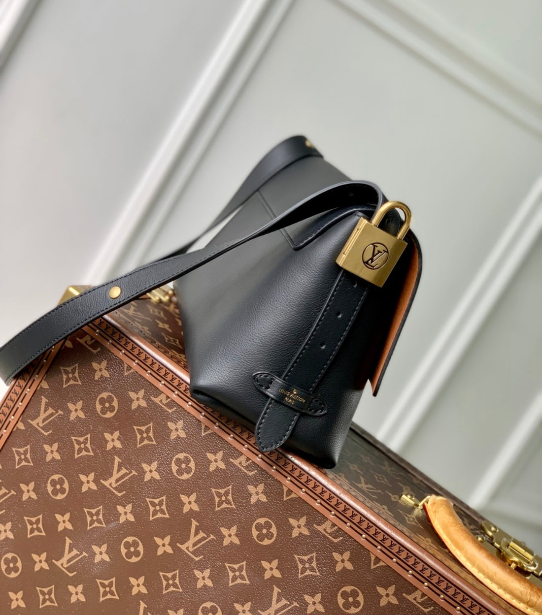 Smooth leather LV woman handbag
