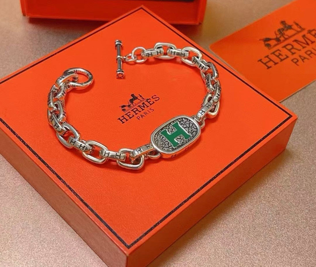 Hermes silver bracelet