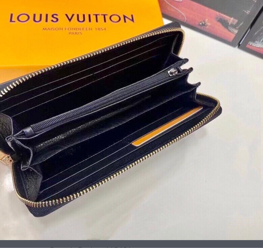 New LV black wallet