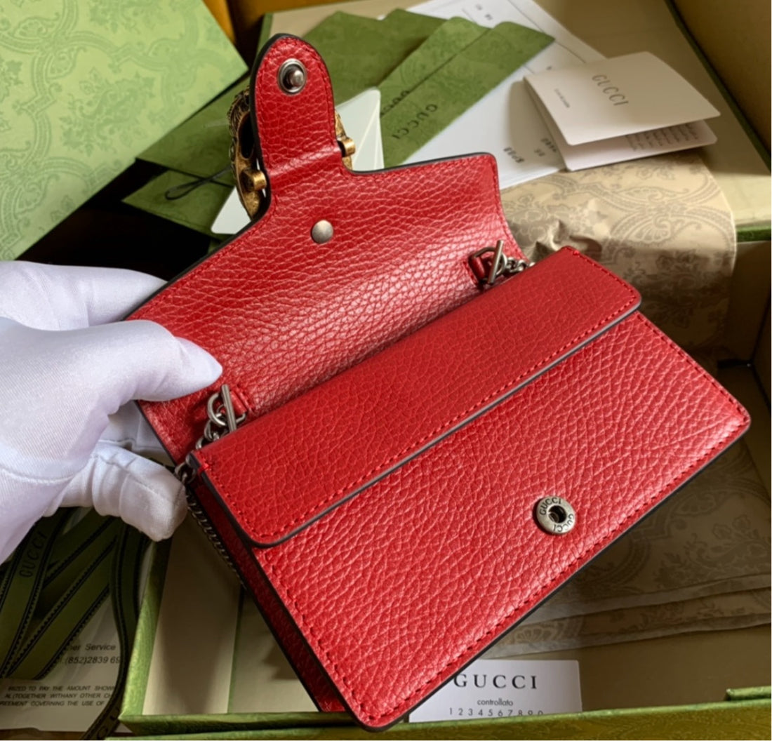 Leather woman Red Gucci handbag