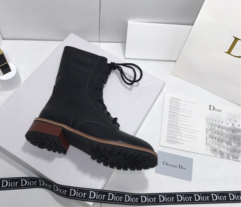 Dior black leather boots