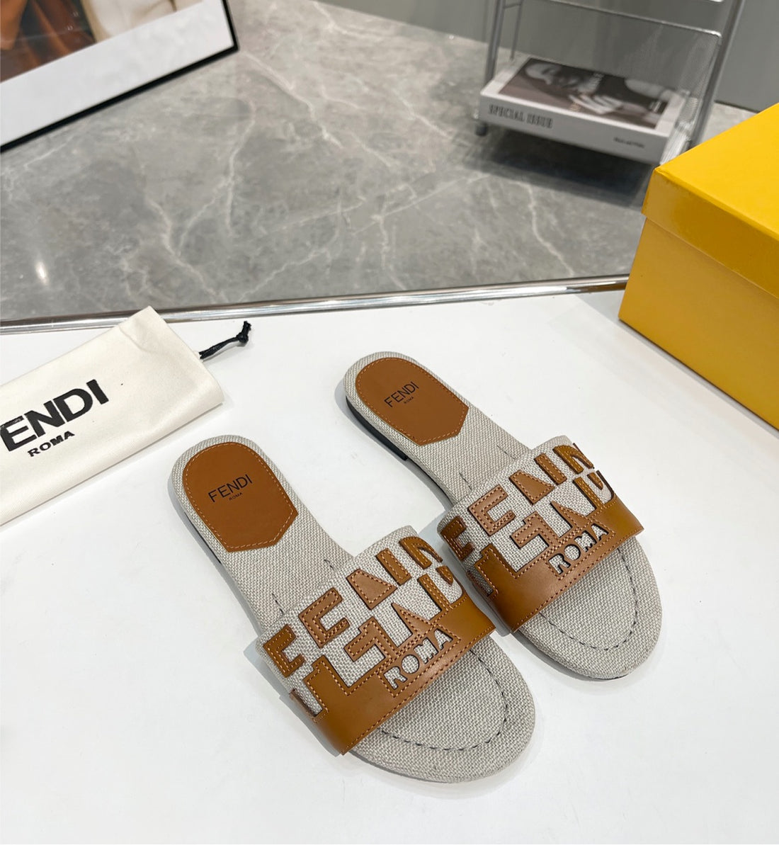 Brown Fendi sandal