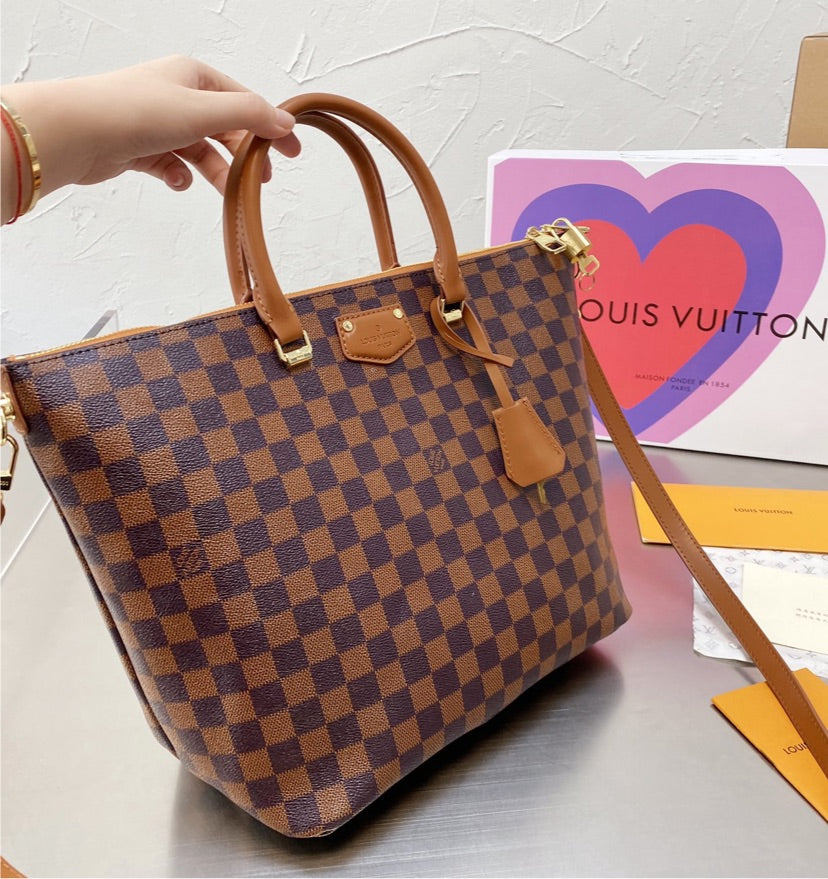brown LV woman handbag