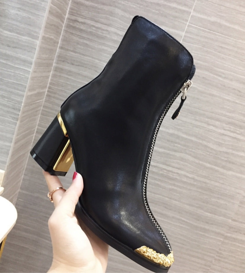 Black / Gold CHANEL Boots