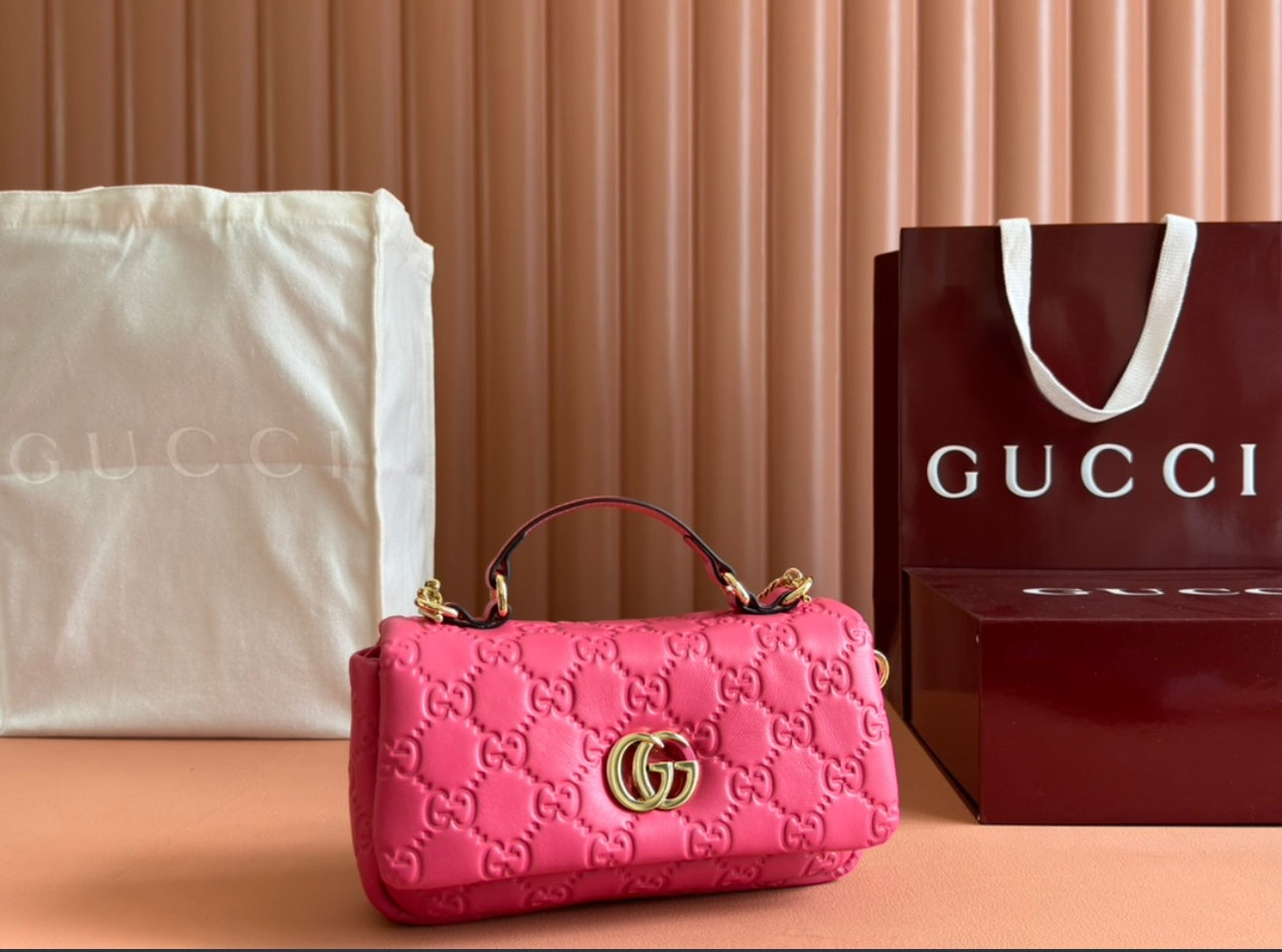 Smooth leather Gucci woman shoulder bag