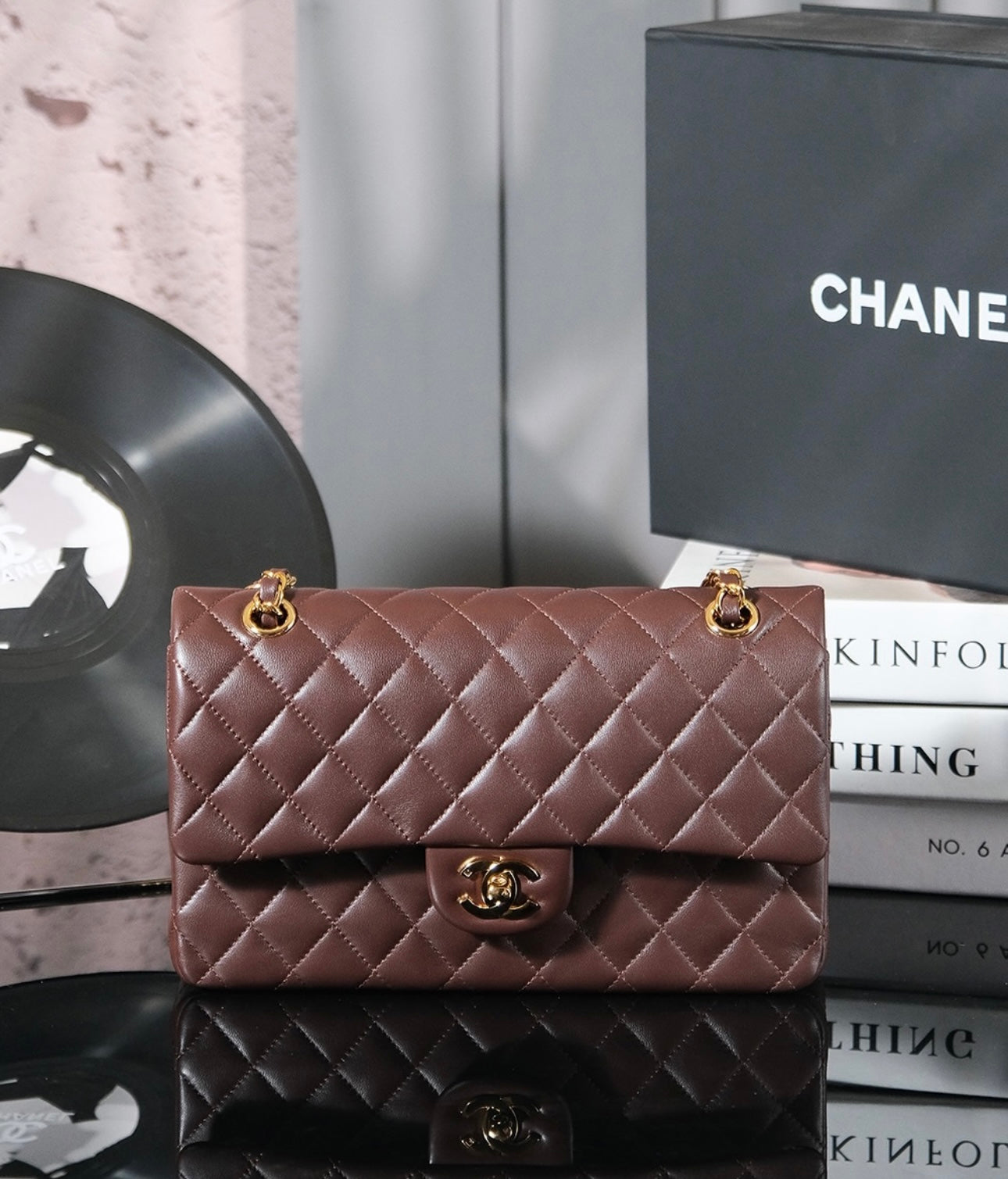 New leather Chanel woman shoulder handbag