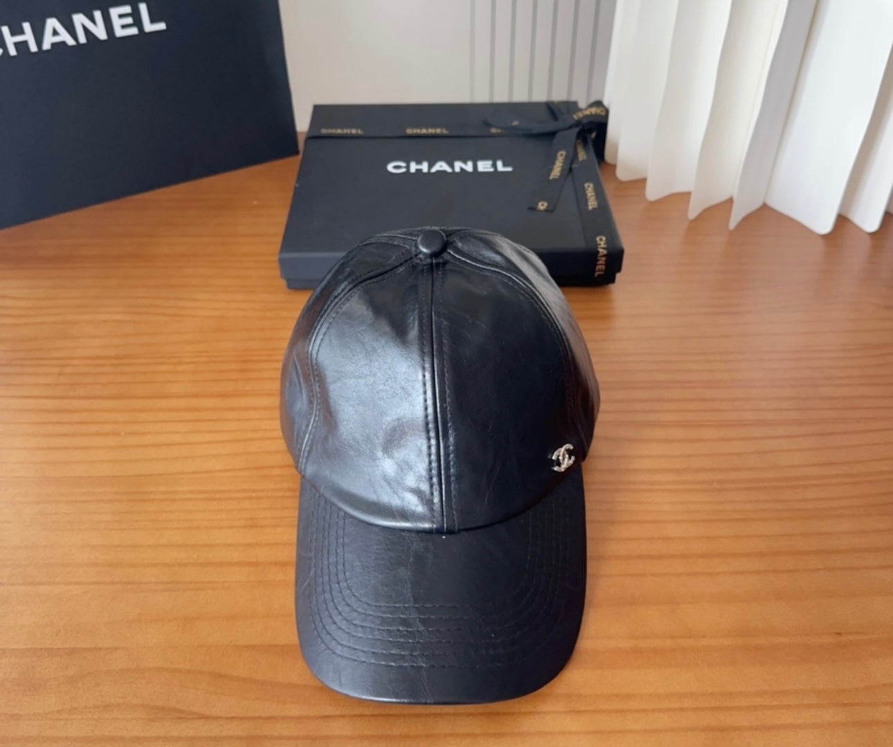 New PU leather Chanel hat