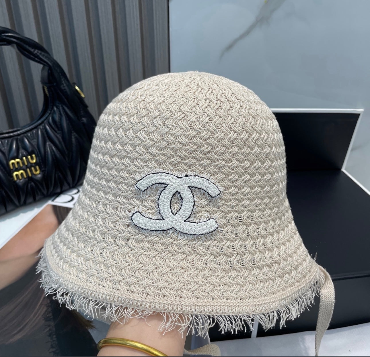 New Chanel knitted Bucket hat
