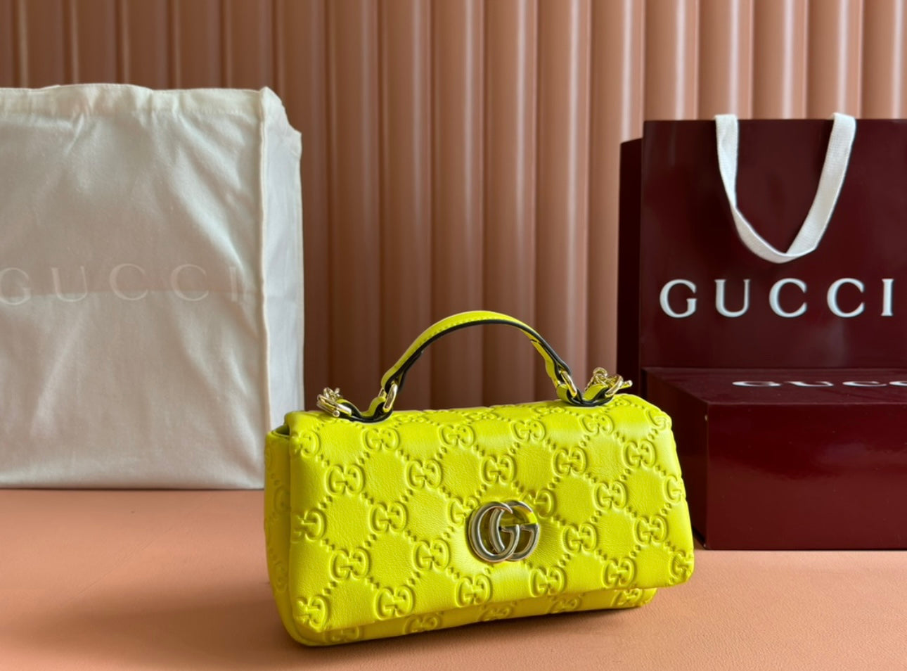 Smooth leather Gucci woman shoulder bag