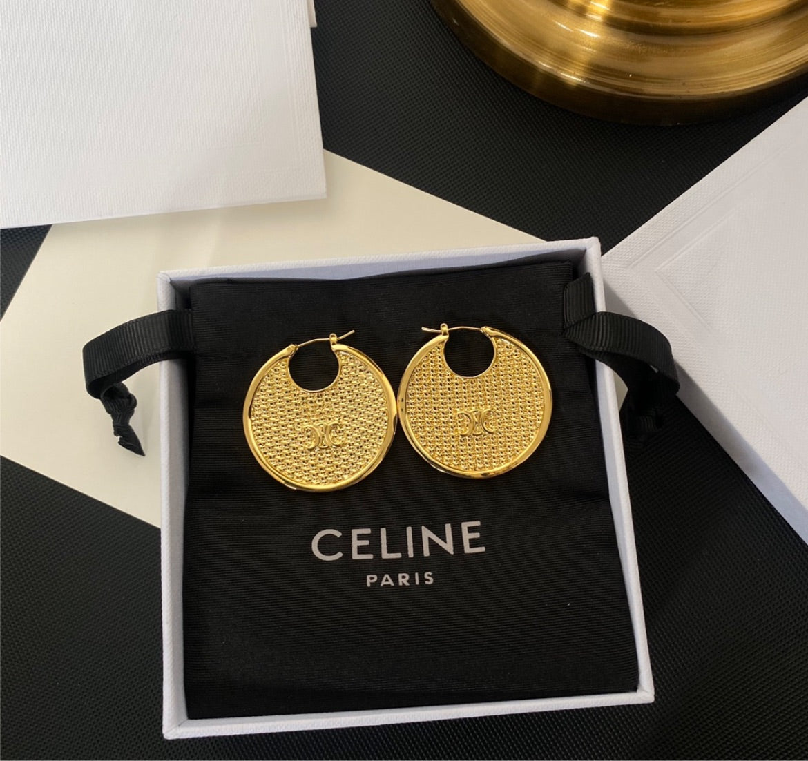 Celine gold plate earring