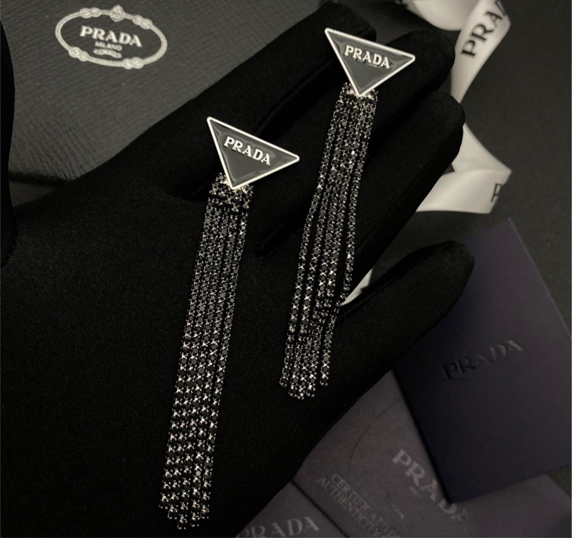 Black Prada Long earring