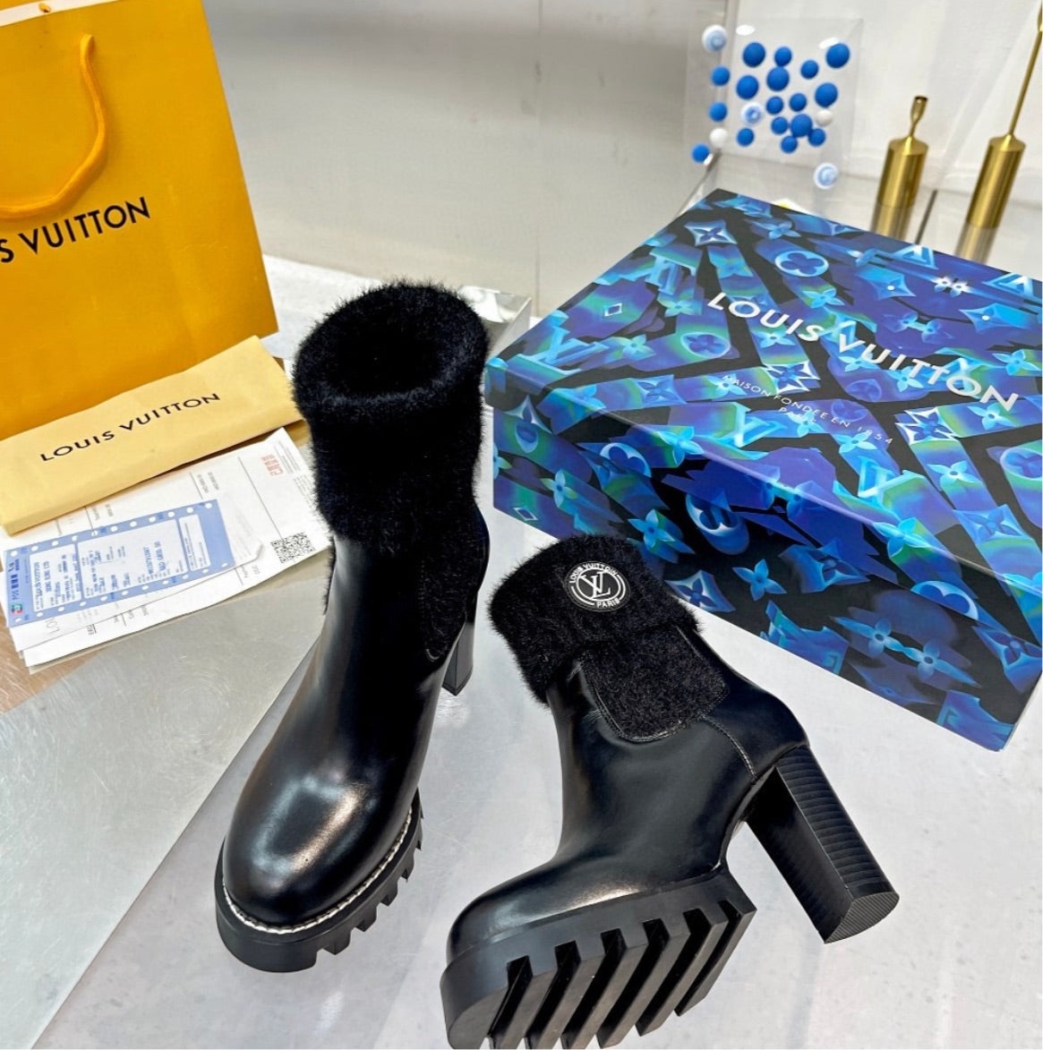 LV new black boots