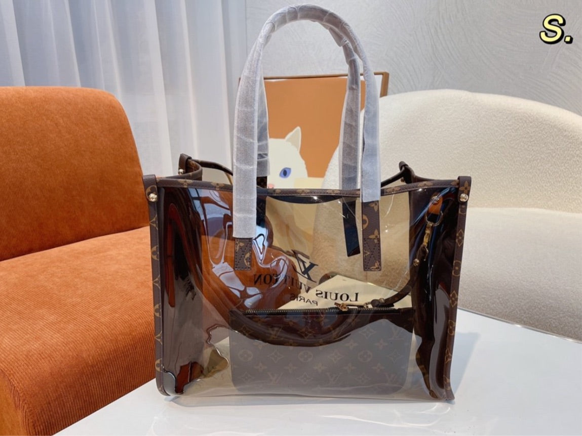 Large Transparent LV woman handbag