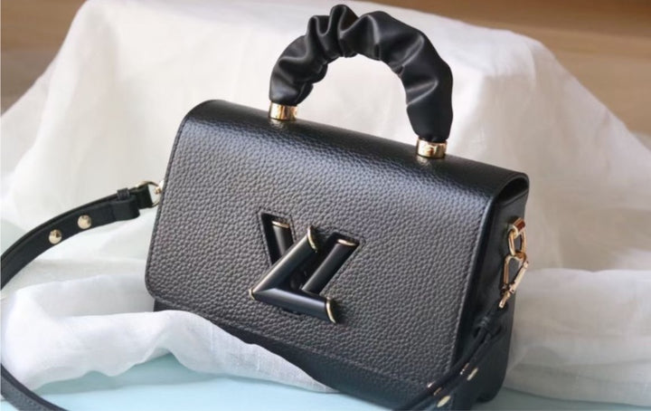 Black Leather LV crossbody