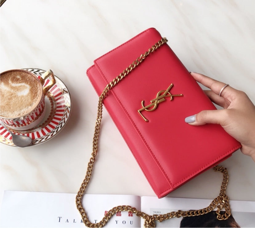 Red Leather YSL ladies Handbag