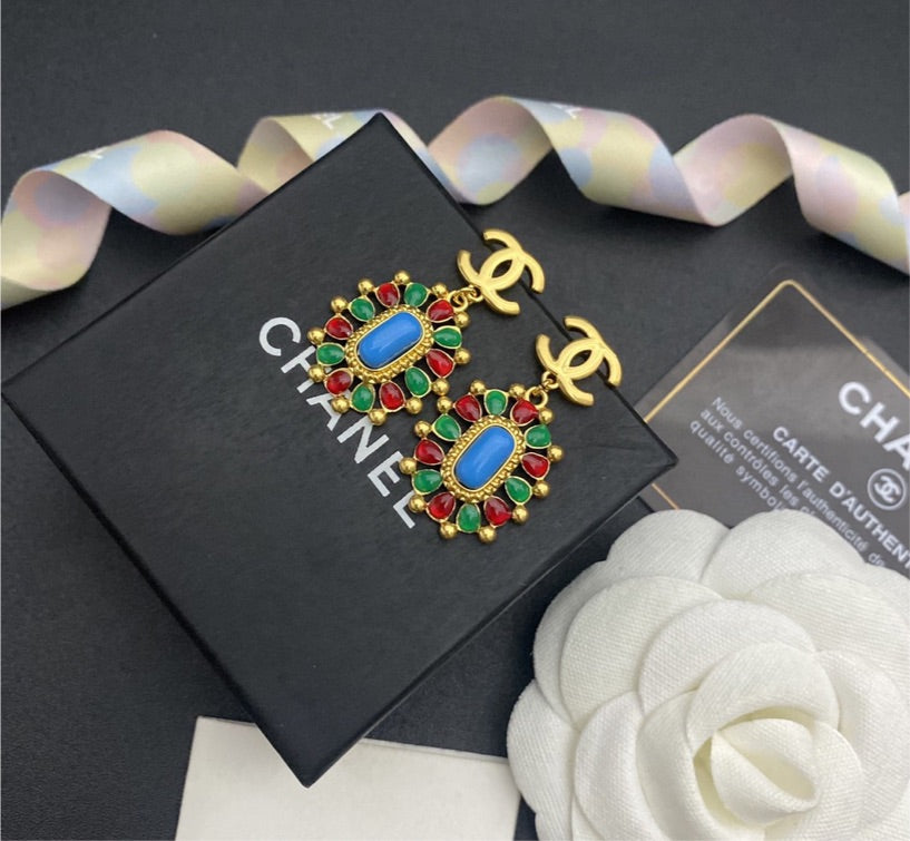 Colorful Chanel earrings