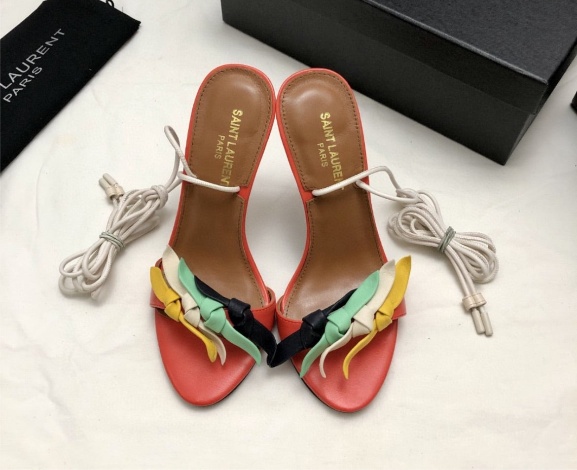 New YSL woman laced up heels
