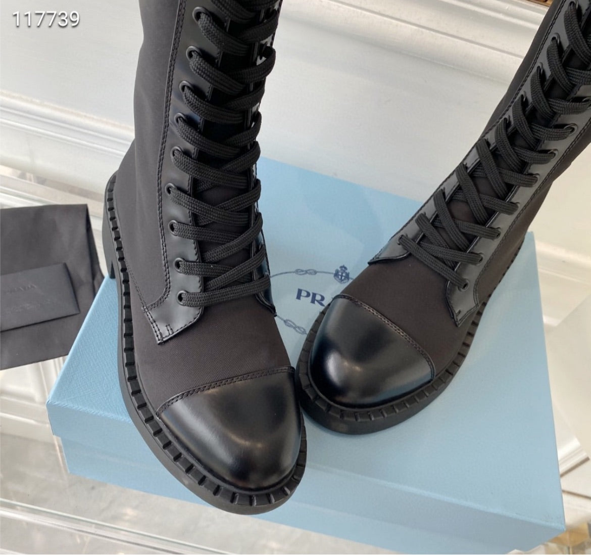 Black Prada boots