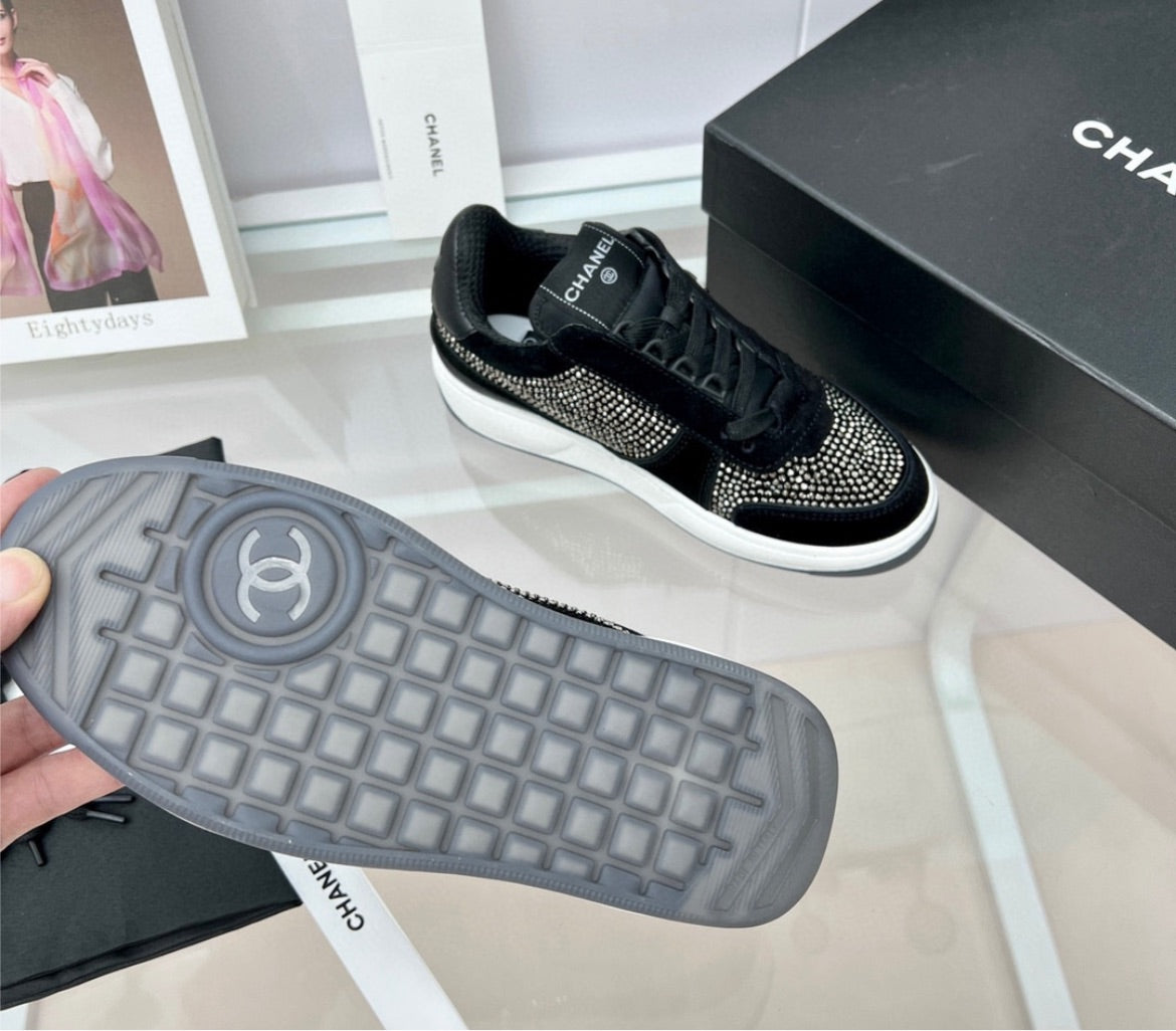 Black stud chanel sneaker