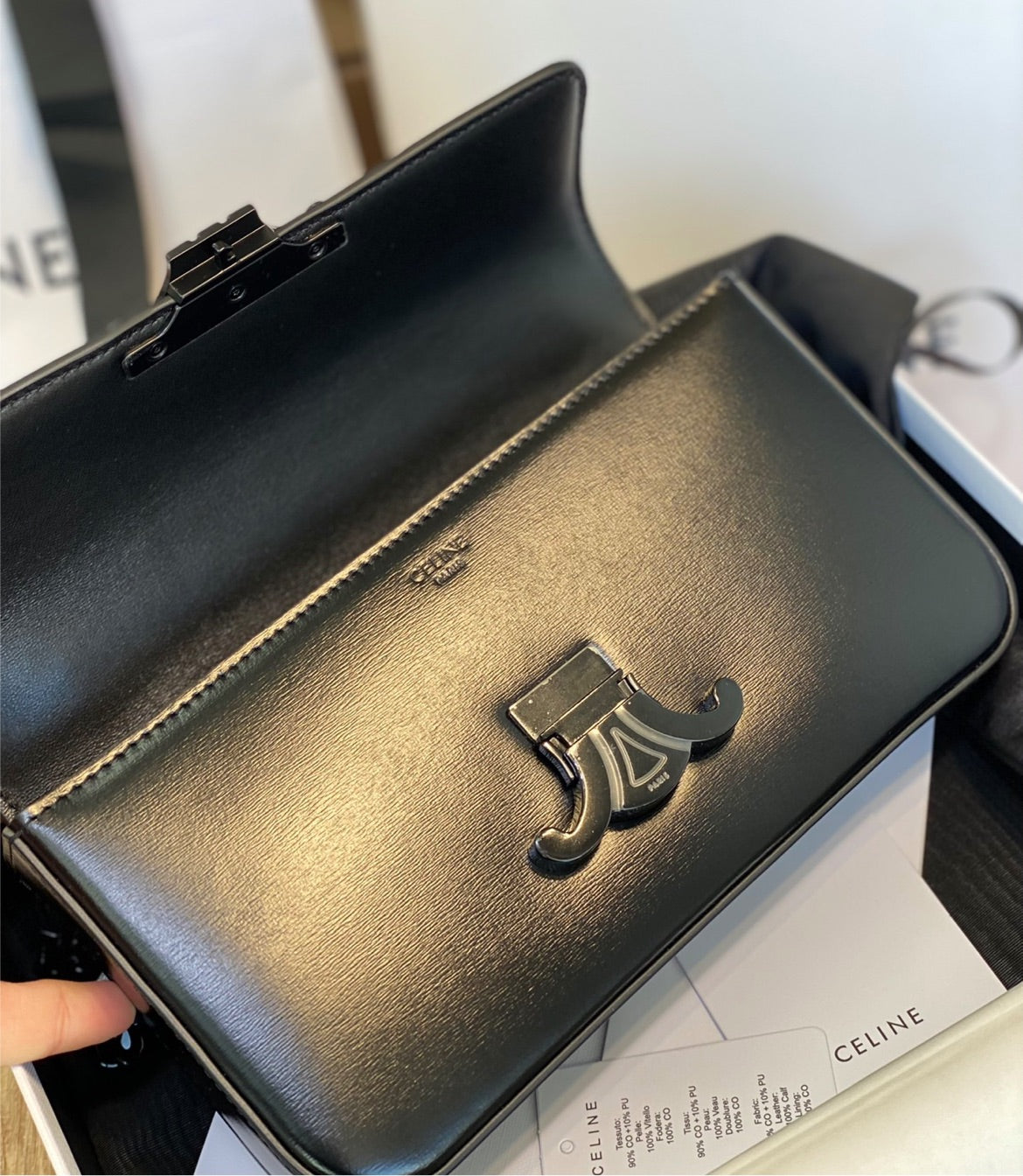 All Black Celine woman handbag