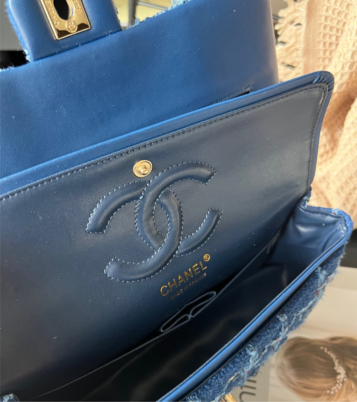 Edgy New woman Chanel handbag