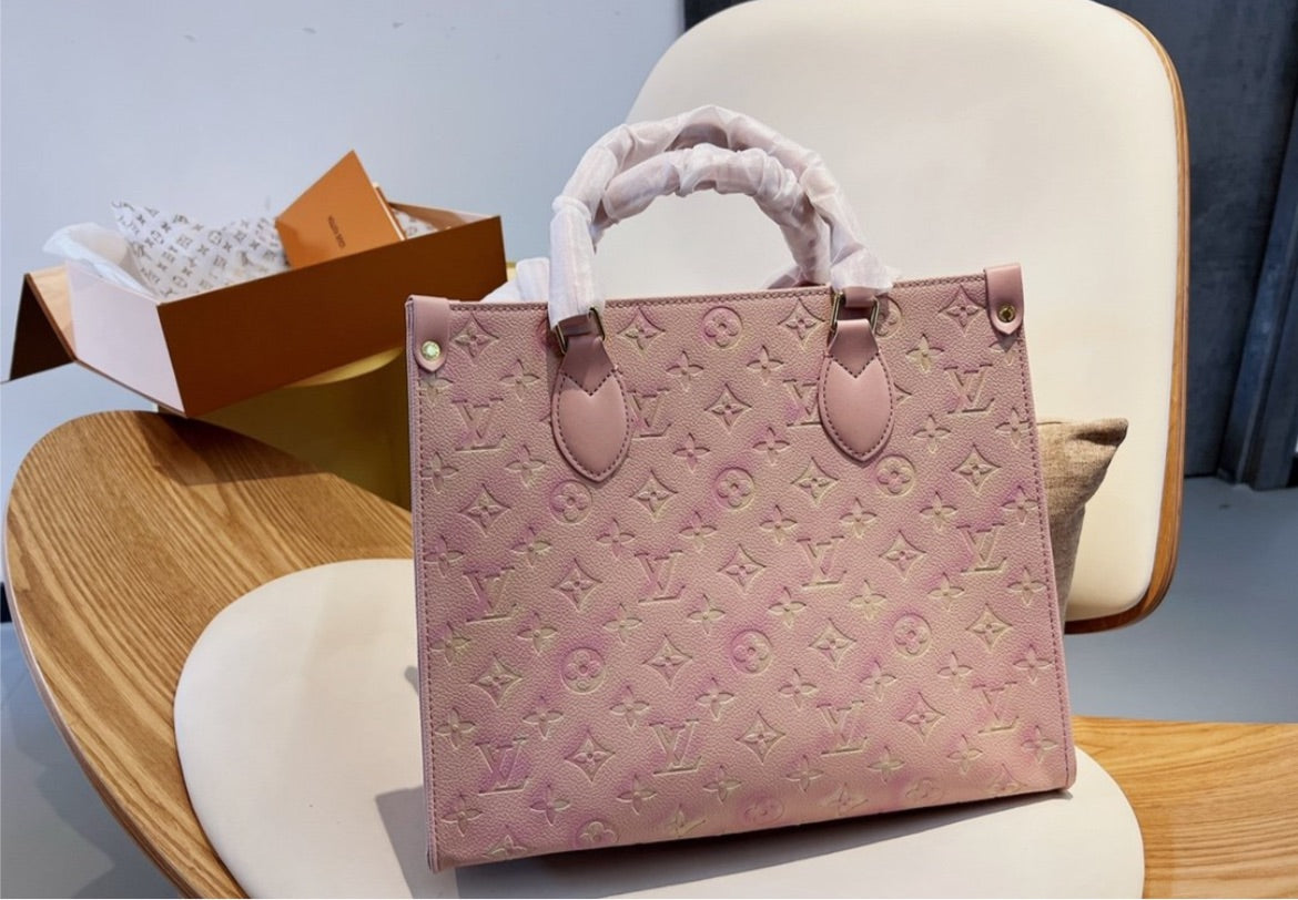 Large pink LV new woman handbag