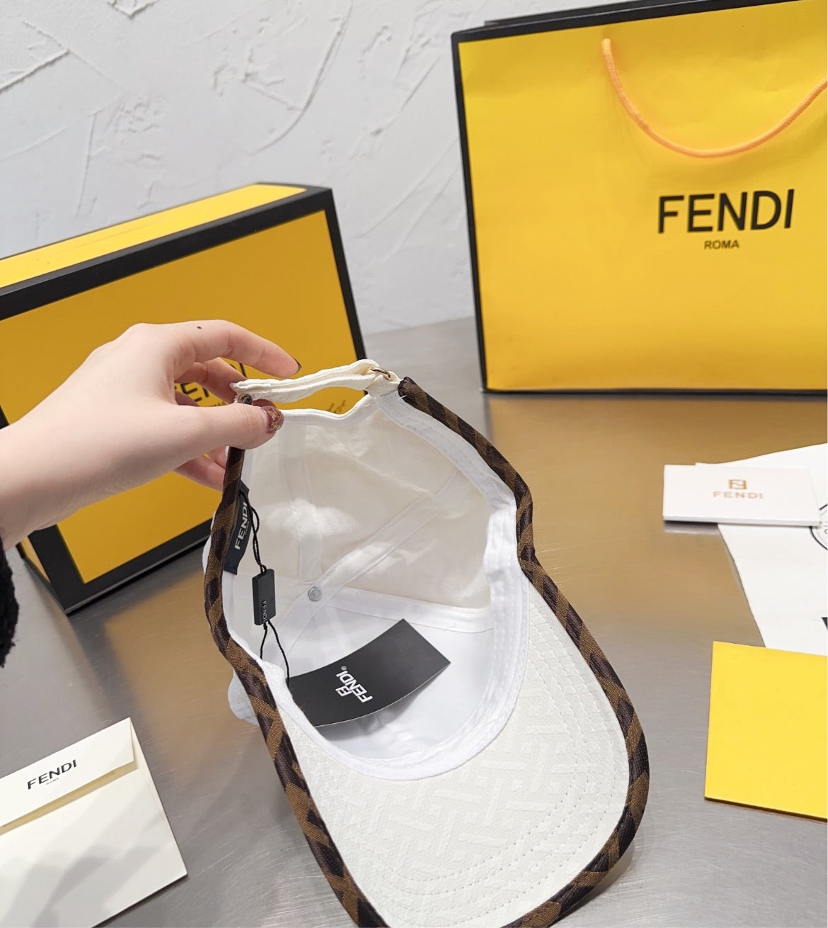 New Fendi white hat