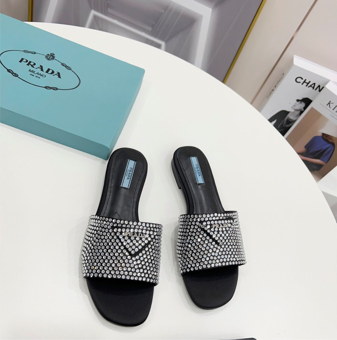Prada slide in sandal