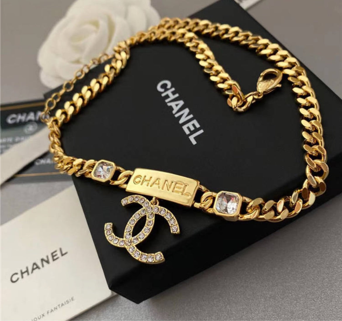 New woman Chanel necklace