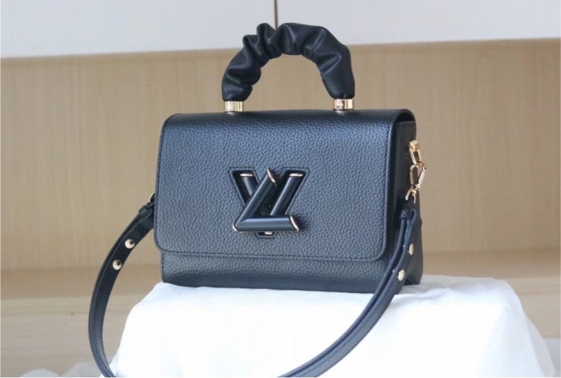 Black Leather LV crossbody