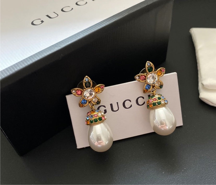 Gucci colorful pearl earrings