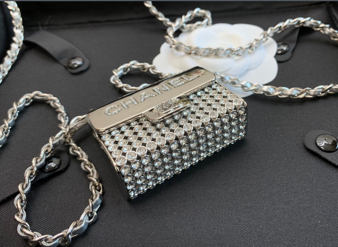 Diamond stud small shoulder handbag