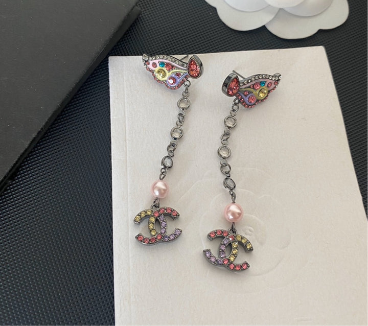 Long Chanel colorful earring