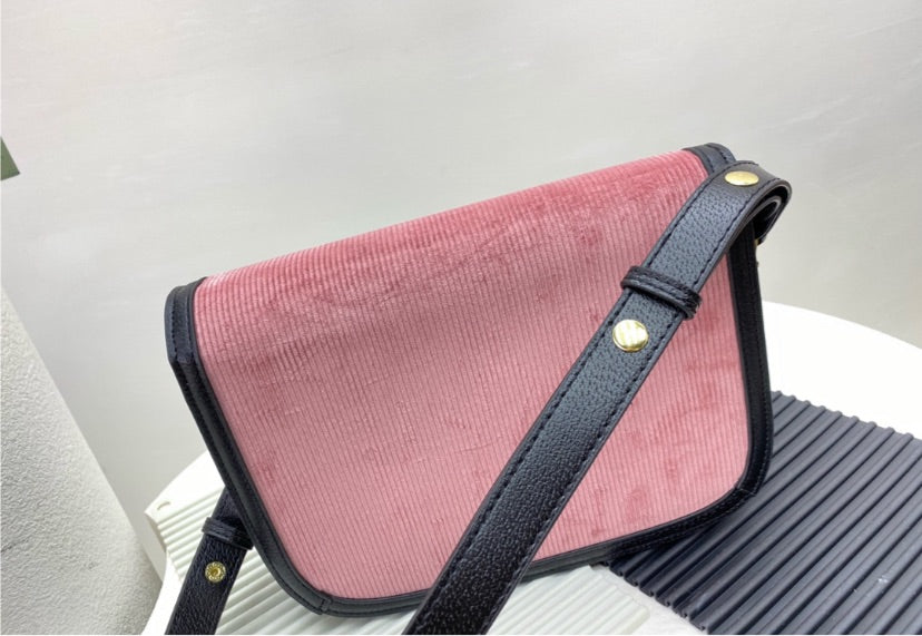 Pink suede material Gucci handbag