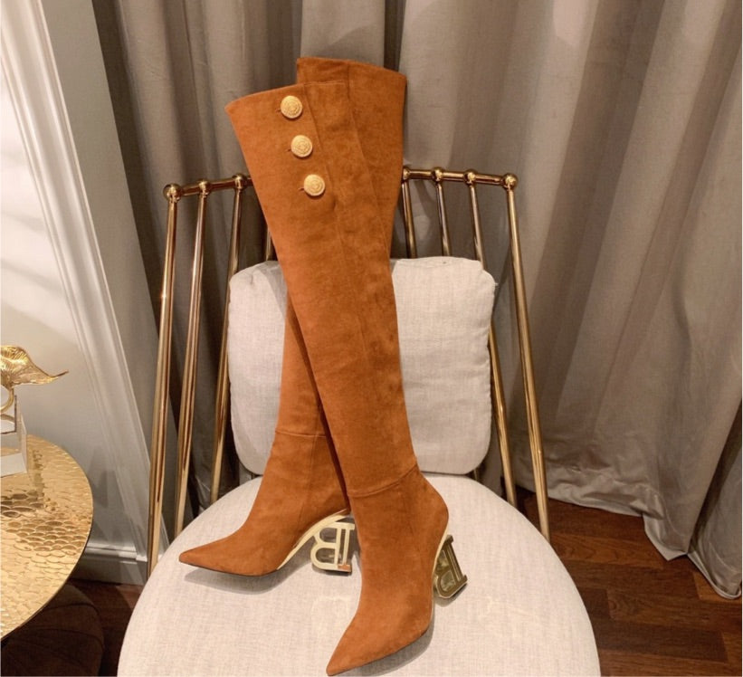 Brown Balmain woman tall boots