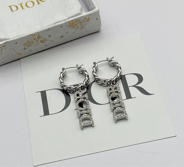 New silver woman Dior earring