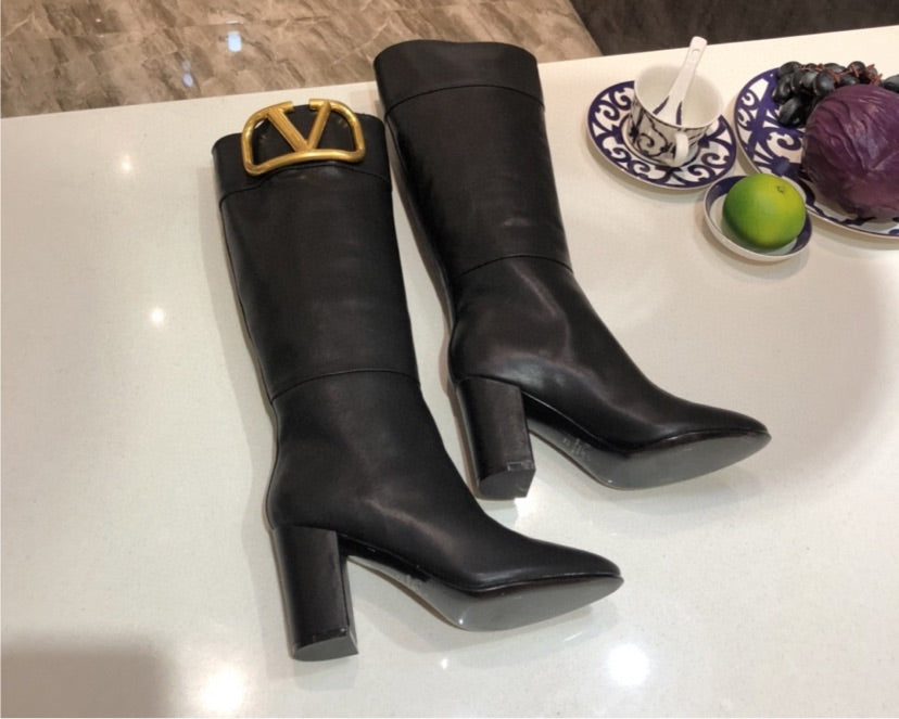 Black LV woman boots