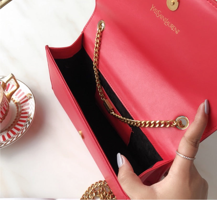 Red Leather YSL ladies Handbag