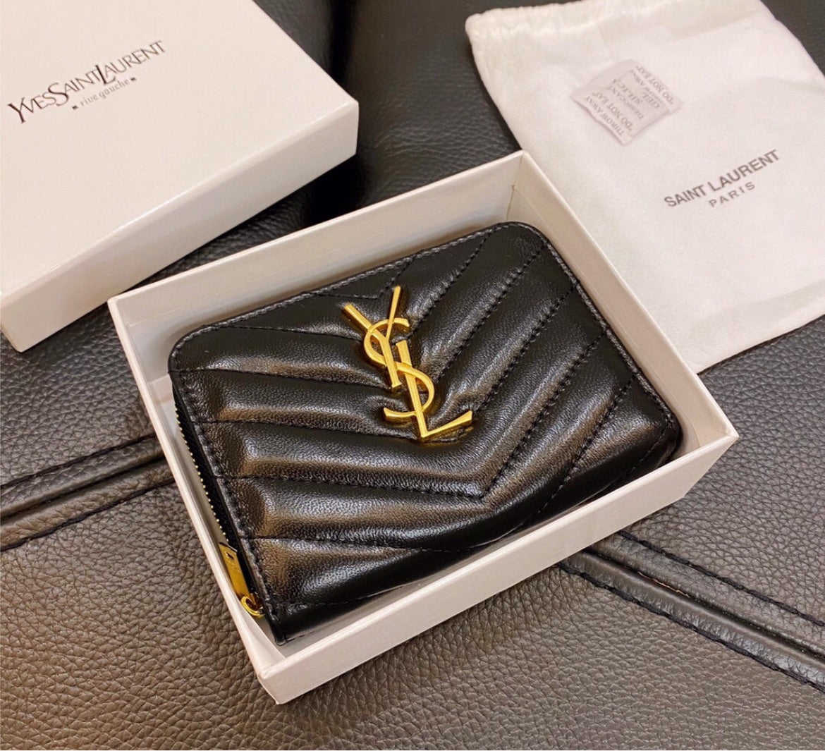 Woman YSL black wallet