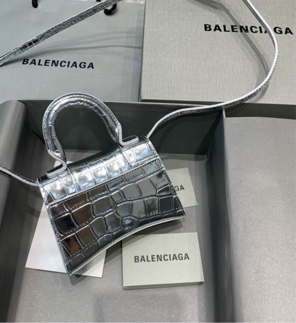 Silver small Balenciaga crossbody