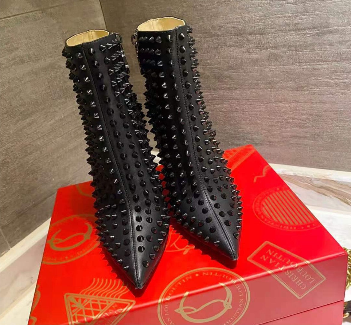 Woman Red bottom spike boots