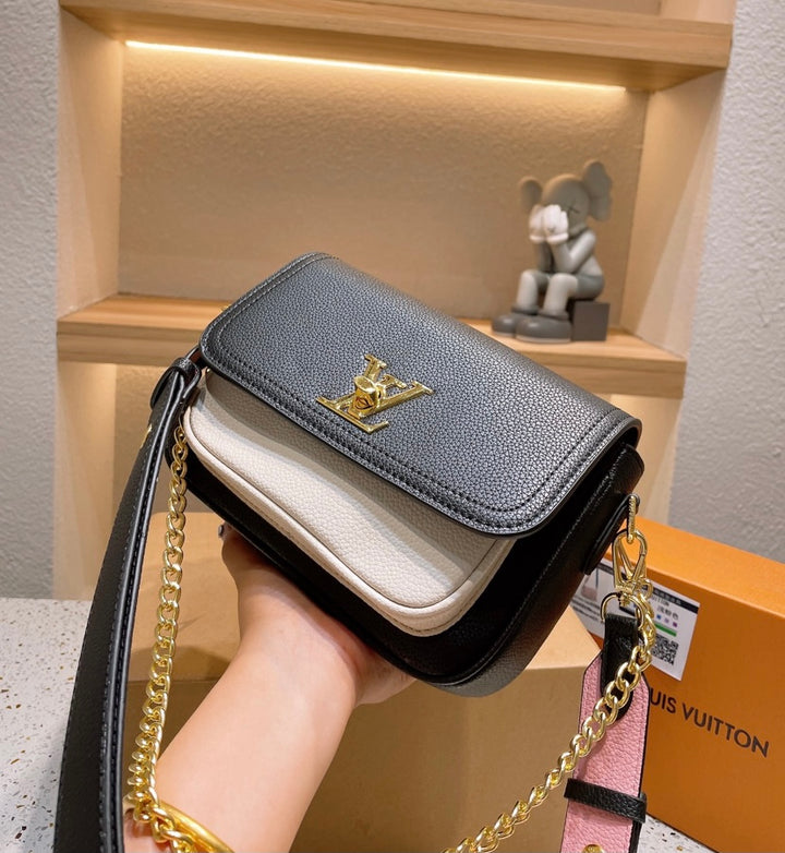 LV leather shoulder handbag