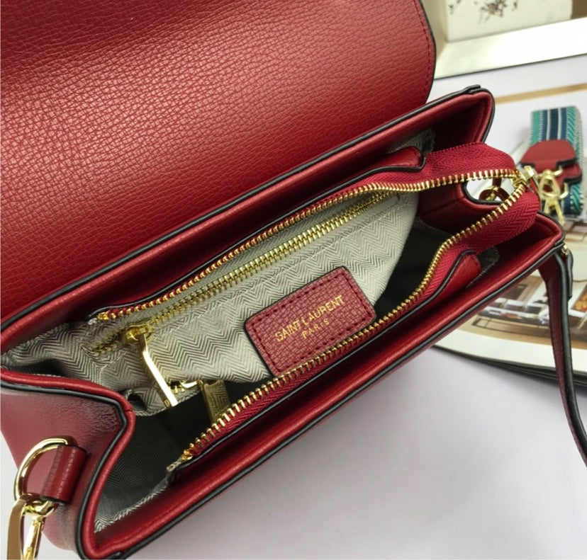 Leather YSL woman shoulder Handbag