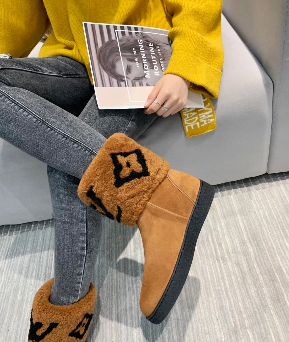 LV brown winter boots