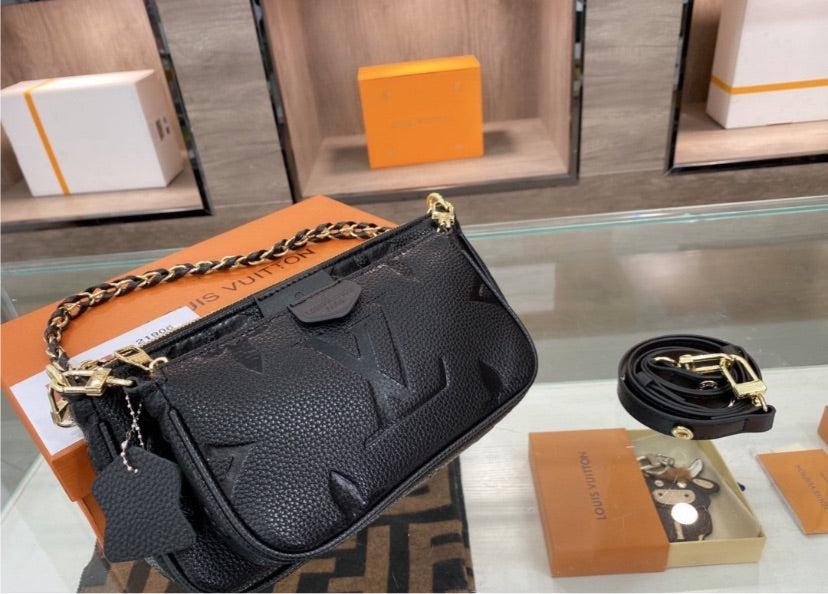 LV 2 pocket woman Black Handbag