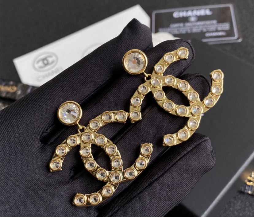 Chanel gold plate earrings