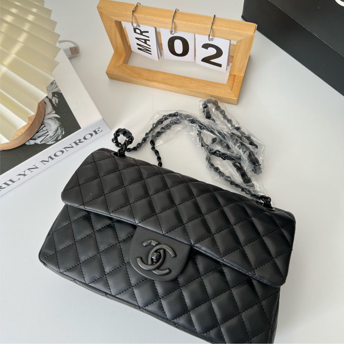 Soft black leather Chanel handbag