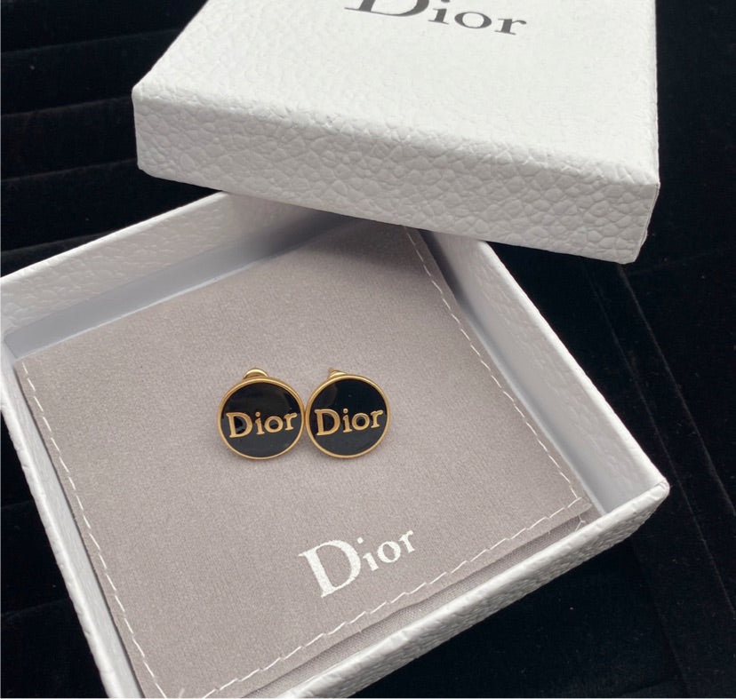 Dior Black stud Earrings